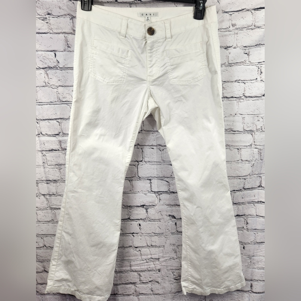CAbi White Bootcut Flare Mid-Rise Jeans
